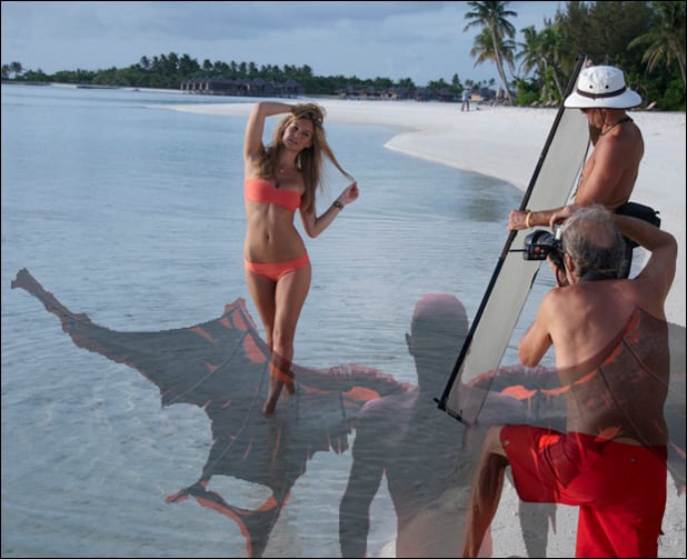 Bar Refaeli and name-checked photographer Walter Iooss Jr. :: Randall Grant/SI (photo); KORPG Games (demon)